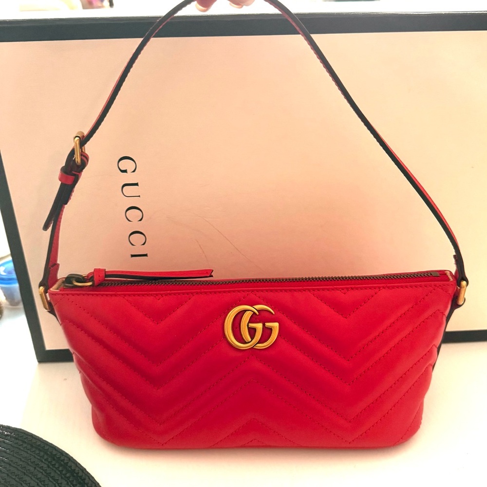 Gucci Red Quilted Leather Pouch